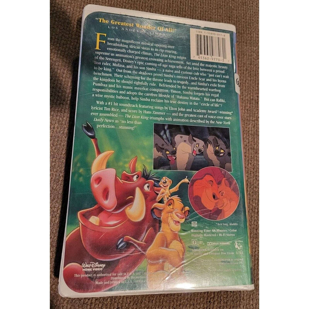 Disney's The Lion King VHS 1995 Masterpiece Collection #2977
