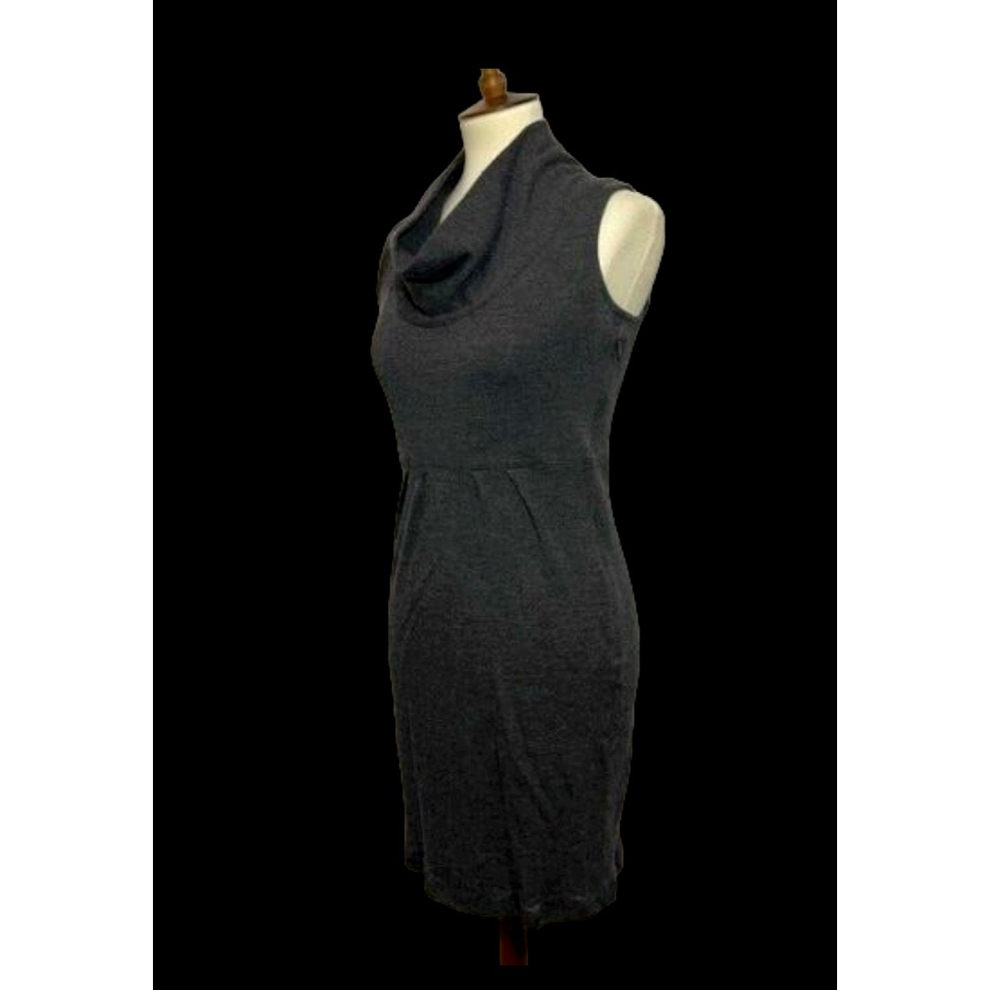 Ann Taylor Gray Cowl Neck Wool Blend Sleeveless Sheath Dress Women's Sz 6