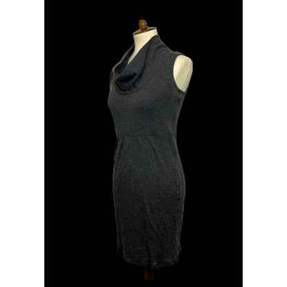 Ann Taylor Gray Cowl Neck Wool Blend Sleeveless Sheath Dress Women's Sz 6
