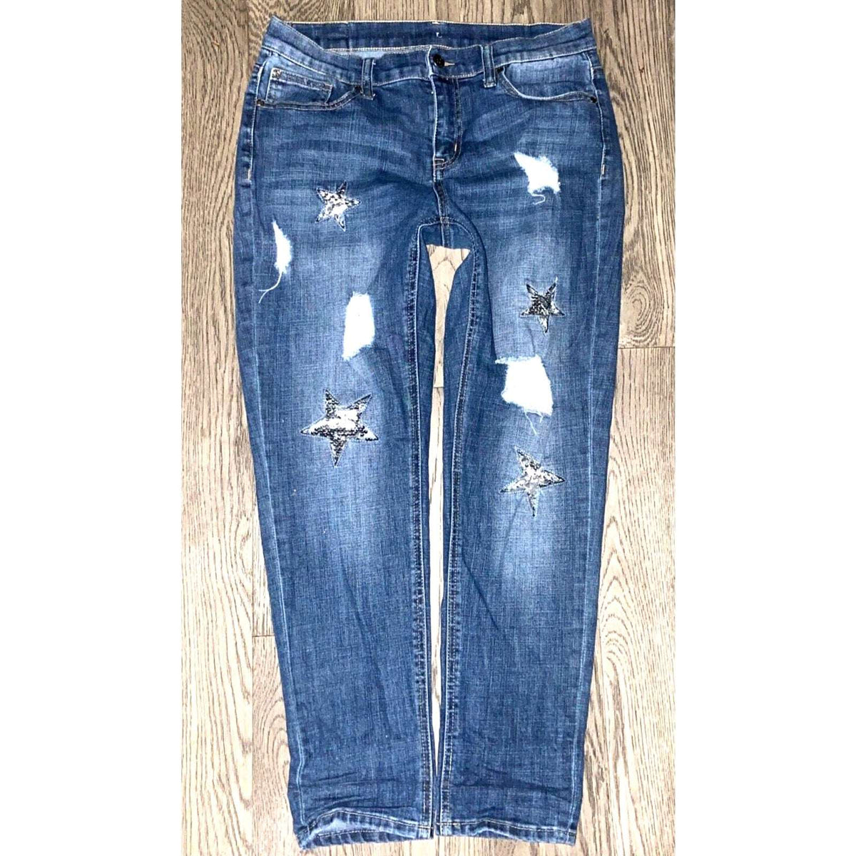 People's Liberation Mid Rise Relaxed Skinny Leg Stretch Jeans Size 7 Women's