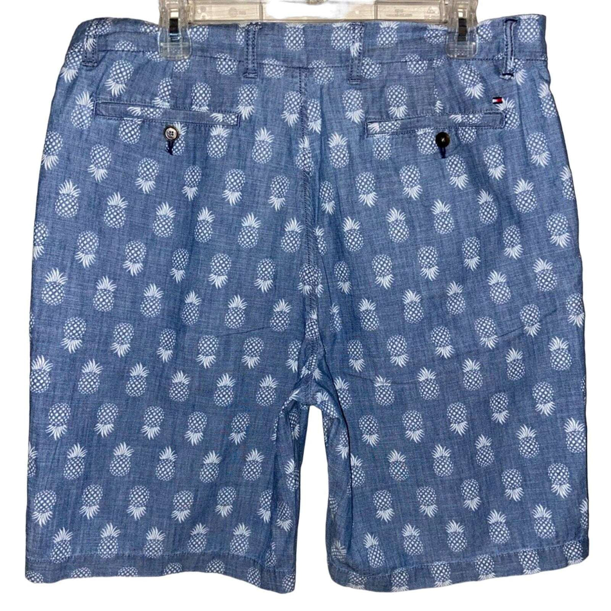 Tommy Hilfiger Chambray Pineapple Chino Shorts Sz 35 Mens New!