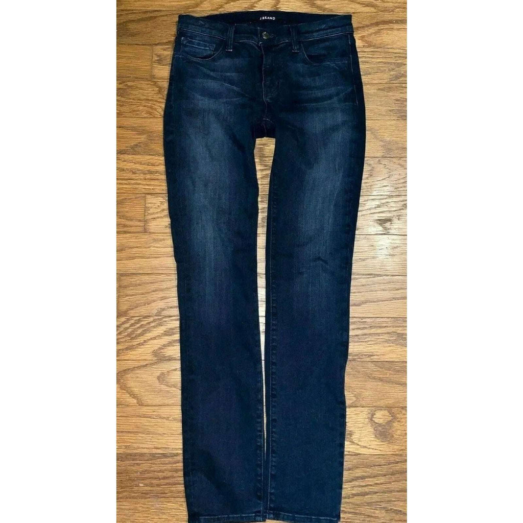 J BRAND Skinny Leg Mid Rise in Impression Dark Wash Stretch Jeans Size 28