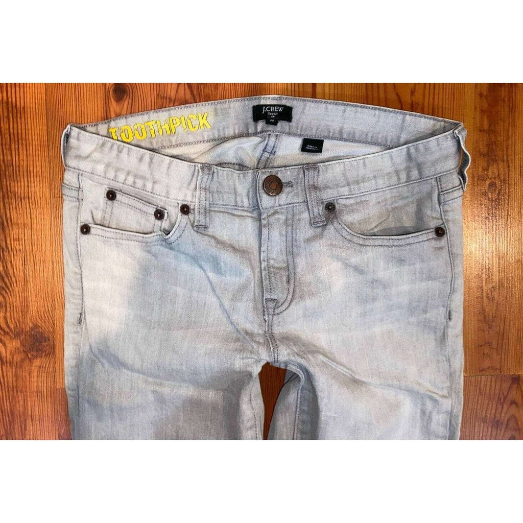 J.CREW Toothpick Gray Low Rise Skinny Straight Ankle Jeans Size 25