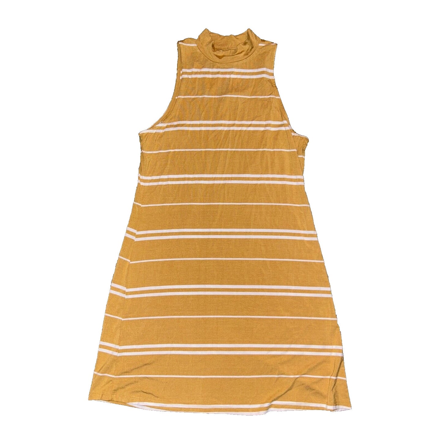 AERO Aeropostale Seriously Soft Mock Neck Swing Dress Yellow Stripe Size M - New